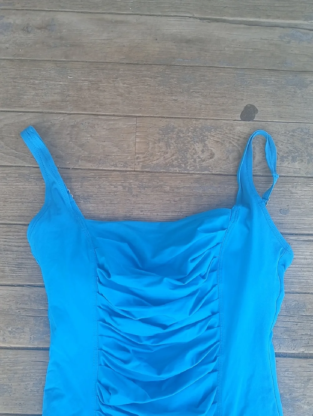 Calvin Klein Bright Blue Ruched One-Piece Swimsuit